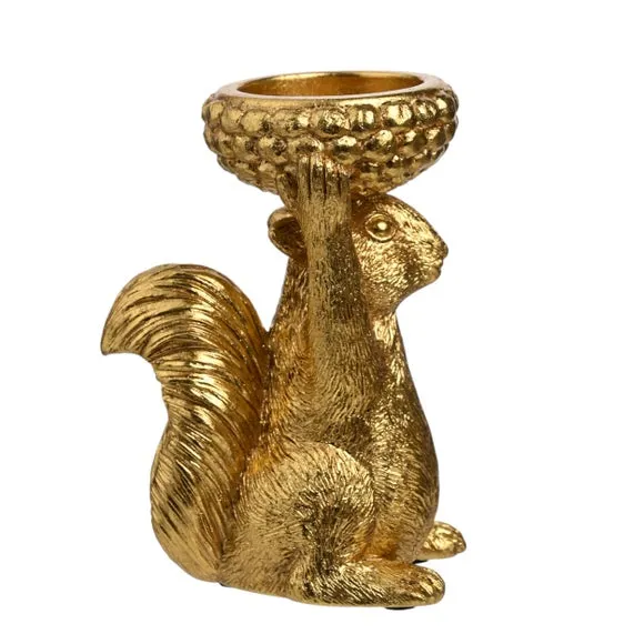 Hestia Gold Squirrel Tealight Holder