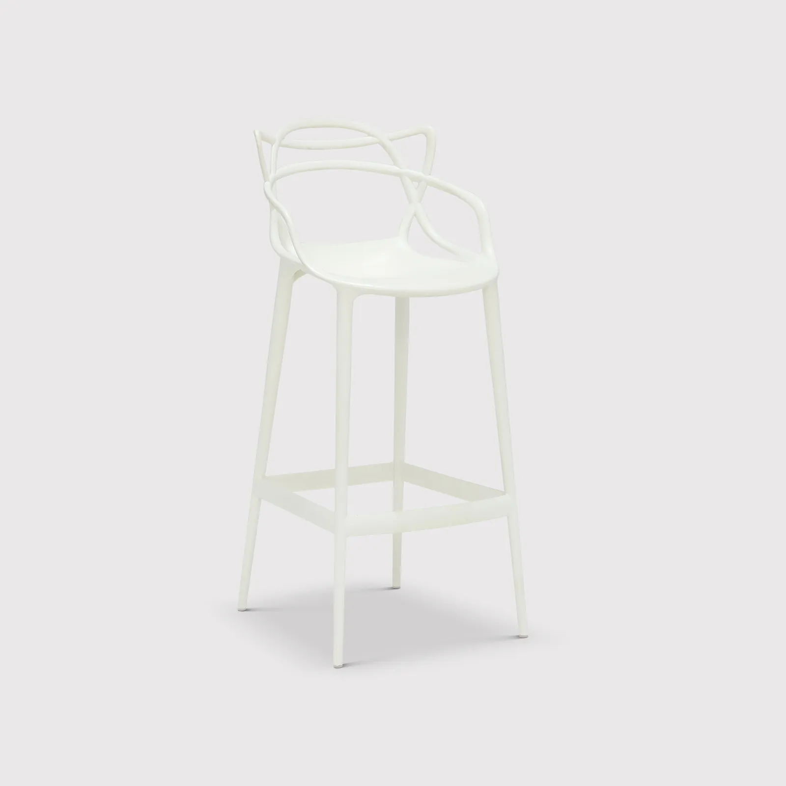 Kartell Masters High Dining Stool Height 75Cm, White Plastic | Barker & Stonehouse 2