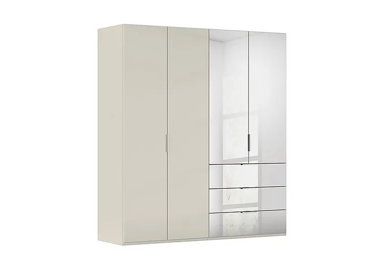 Formes 4 Door Bifold Combi Wardrobe with 2 Full-Height Glass Doors