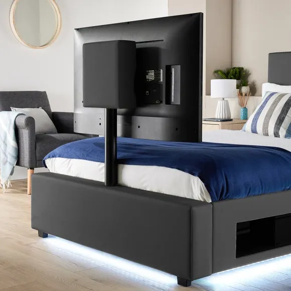 XR Living Ava TV Bed with LED Lights and TV Mount 2