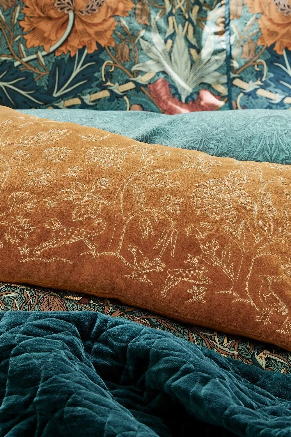 Morris & Co 'Honeysuckle & Tulip' Cushion 50X30cm in Copper 3