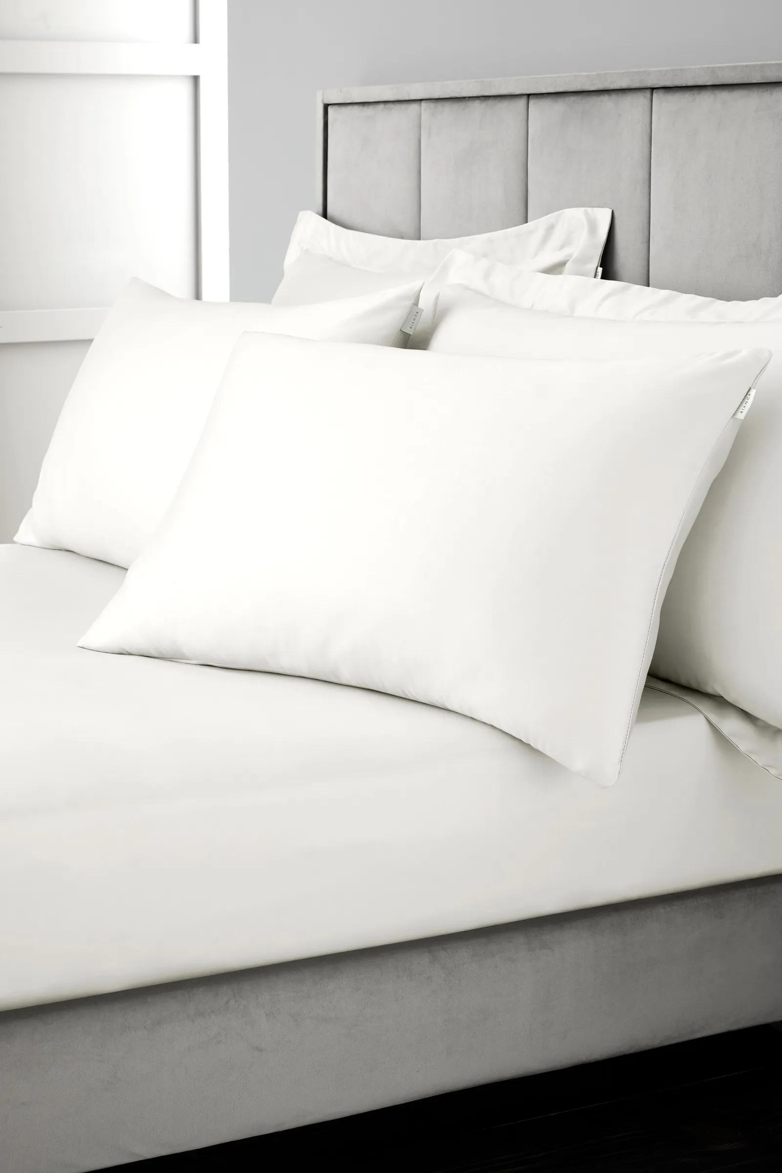Bianca 400 Thread Count Cotton Sateen Standard Pillowcases in Ivory 2