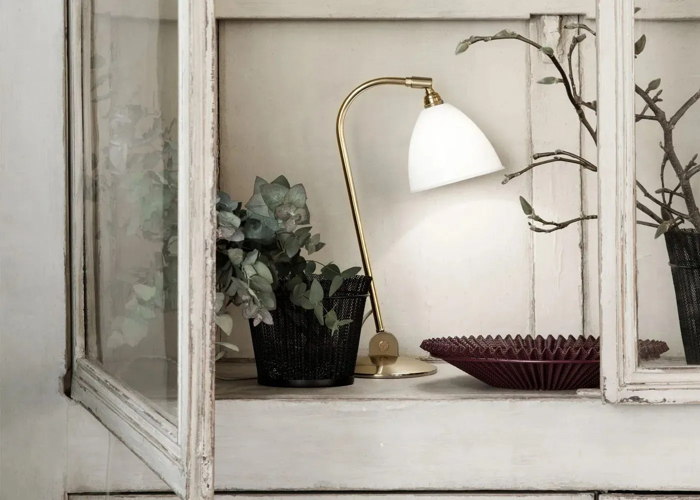 Gubi Bestlite BL2 Table Light Brass Base White Shade 3