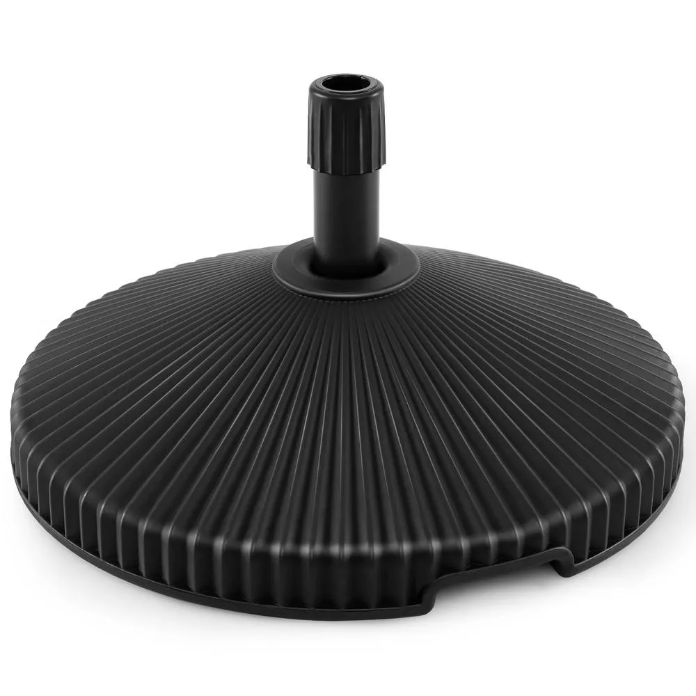 Costway Outdoor Parasol Base 25KG Water & Sand Fillable Umbrella Stand in Black