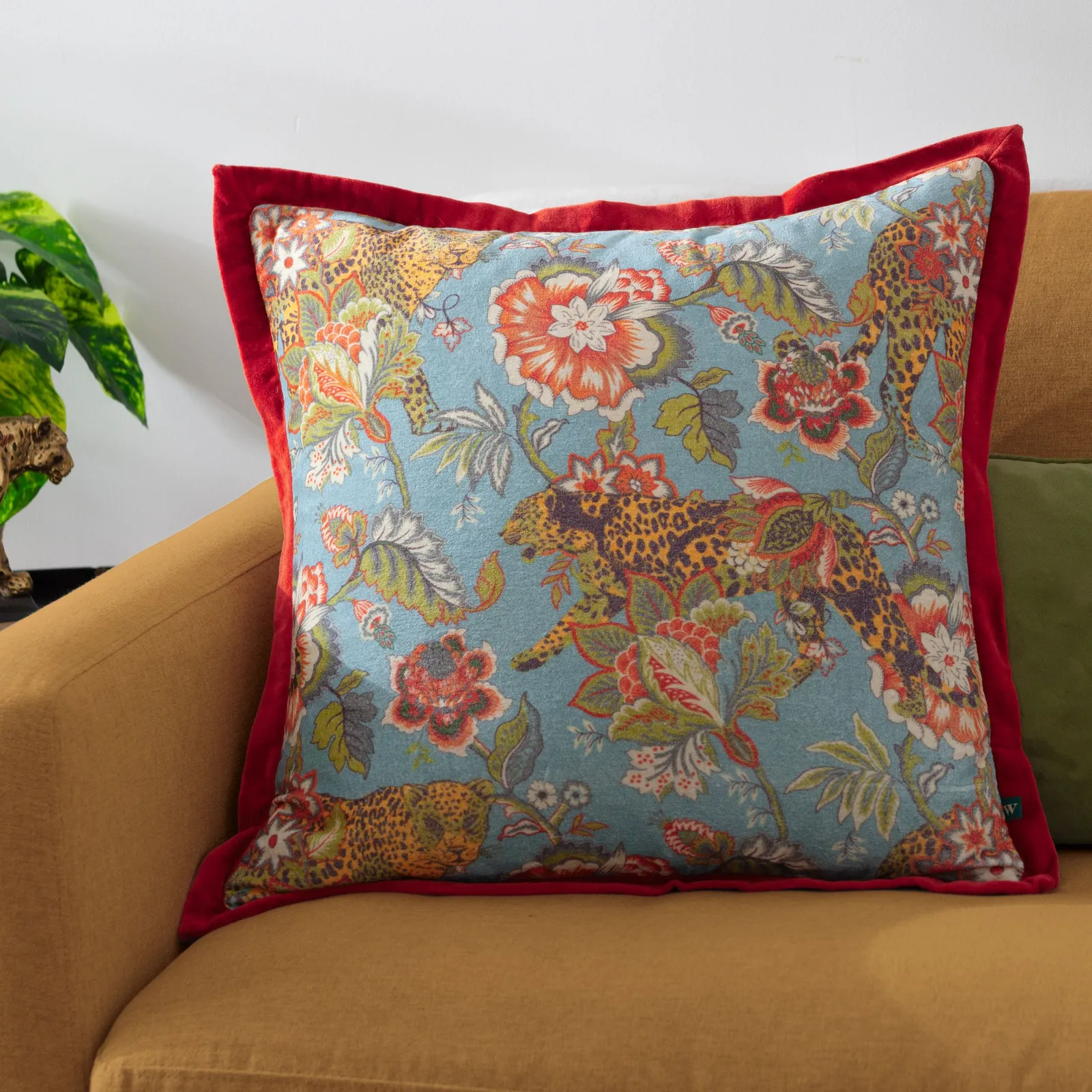 Wylder Tropics Jawai Tropical Floral Velvet Cushion