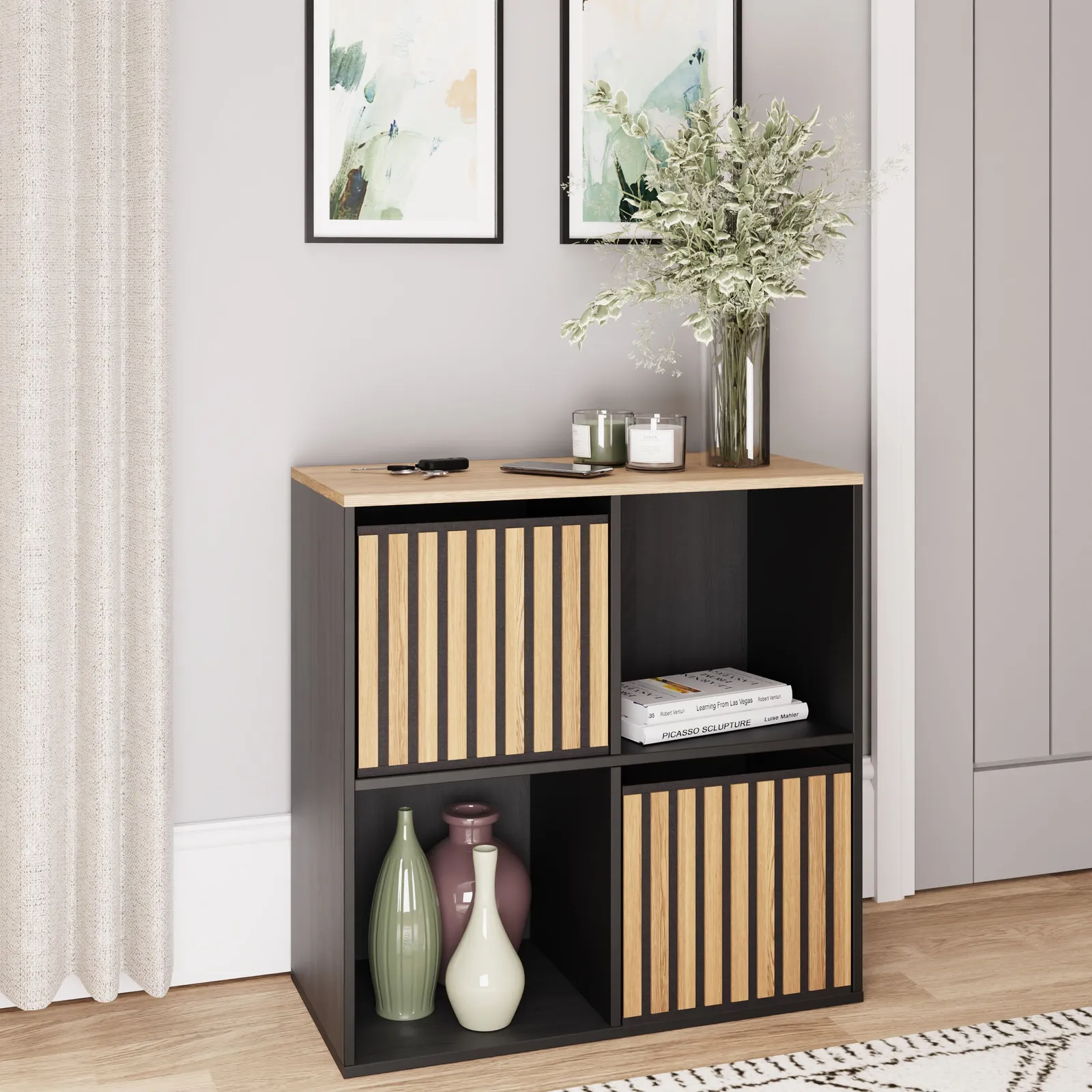 GFW Kube 2x2 Shelf Storage Cube in Black
