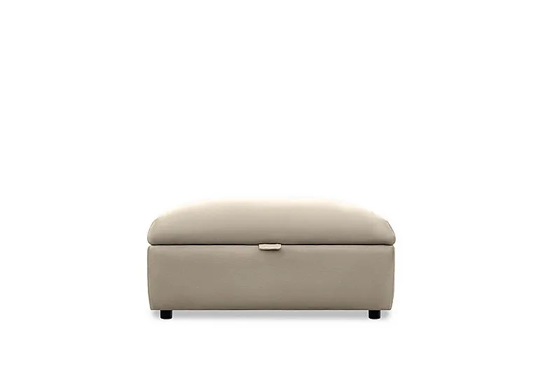Hudson 23 Leather Storage Stool - Como Taupe