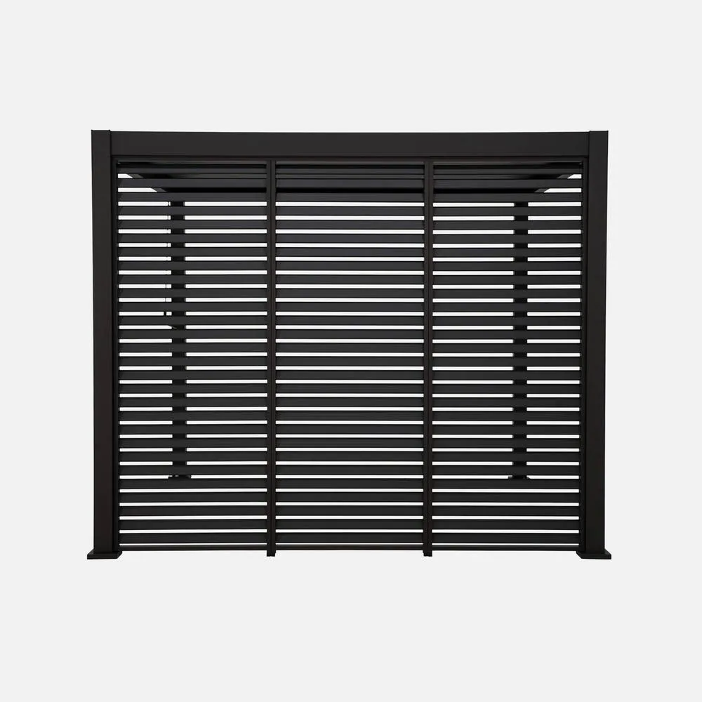 sweeek Louvered Pergola Aluminium 3 X 3m V2 & 3 100cm Louver Panels in Dark Grey 2