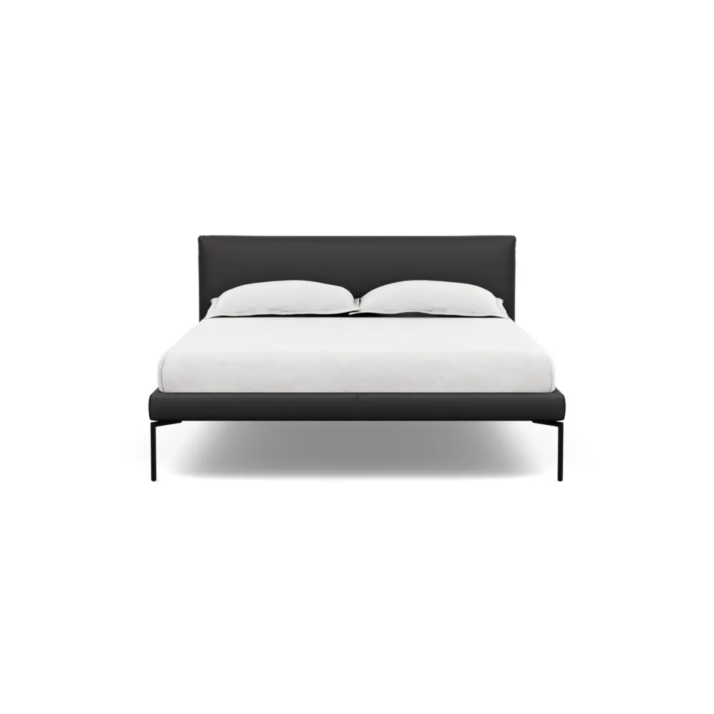 Heal's Matera Bedstead Double Leather Grain Graphite 063 1