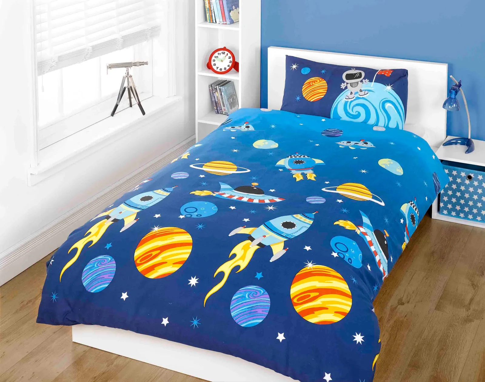 Rapport Home Rockets Polycotton Duvet Cover Set With Pillowcase in Blue