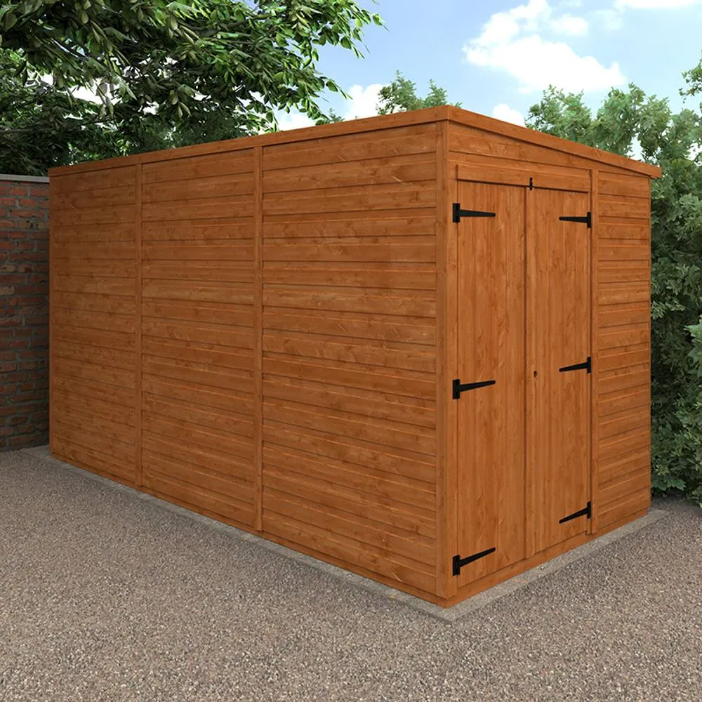 Buttercup Farm 12x6 Flex Pent Double Door Windowless 12mm Flex - L353.8xW175xH203 cm in Burnt Orange 2