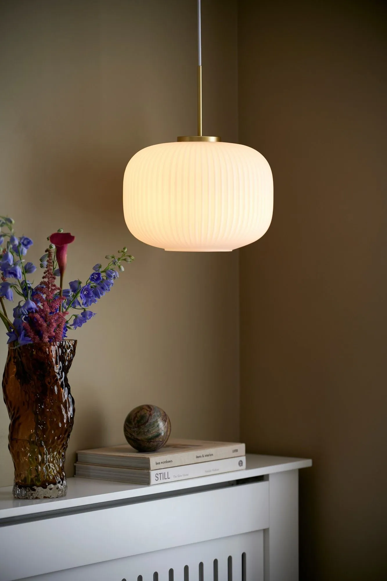 Nordlux Milford Pendant Light Opal White Glass Dining Room E27 Mains 30cm 4