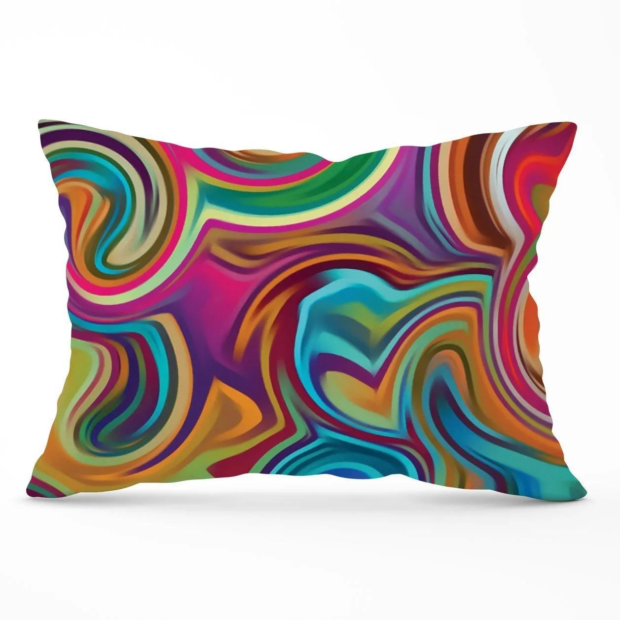 Warren Reed - Designer Colourful Wave Pattern Cushions in Red