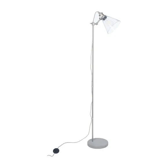 Chaplin Concrete & Brushed Chrome Reading Floor Lamp 2