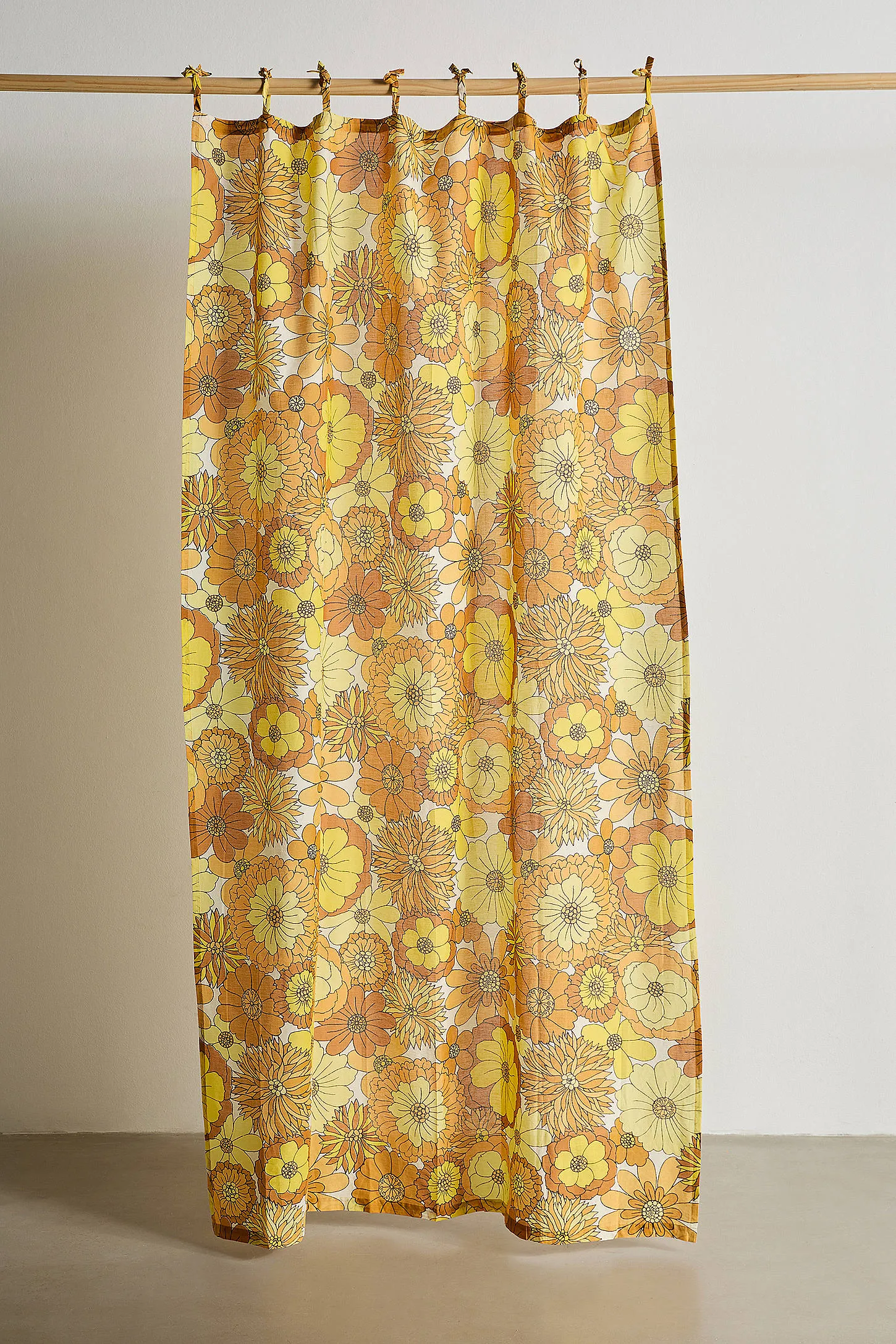 Vera Yellow Floral Curtain - Yellow 2