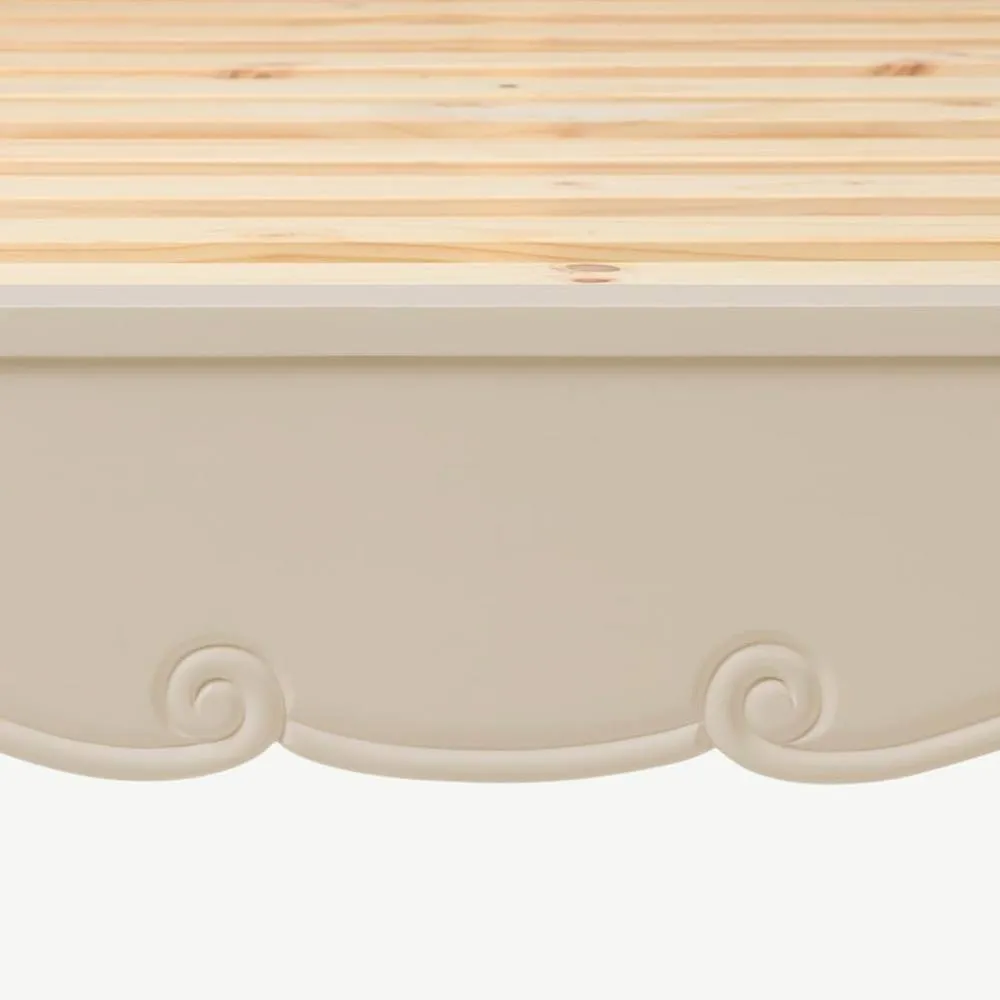Statement Furniture Juliette French Style 4ft6 Double Bed with Upholstered Headboard in Ivory 6