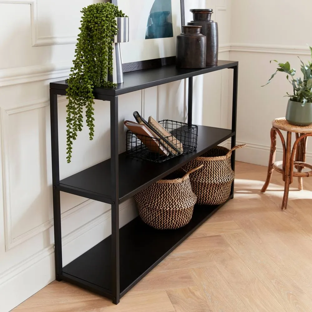 sweeek 3-level Industrial Metal Shelving Unit in Black