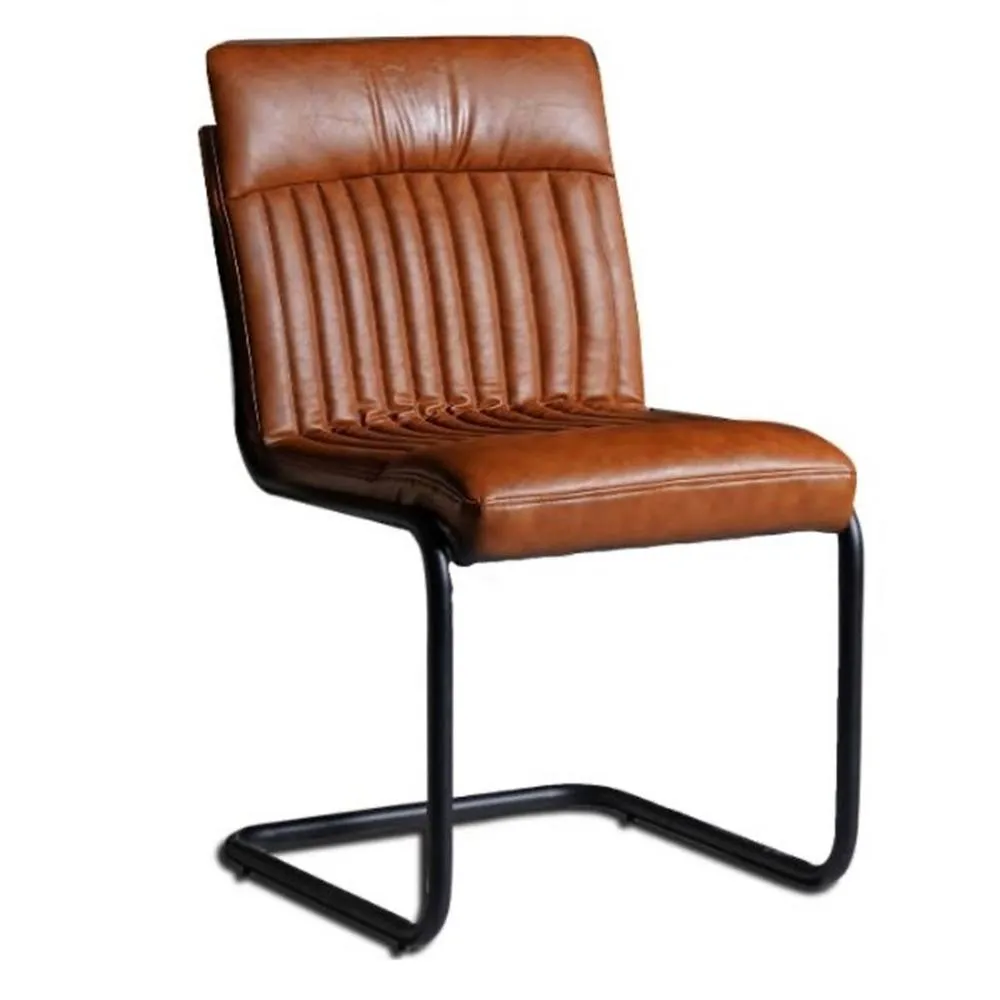 IH Design Brown Modern Leather Dining Chairs (Set of 2) 2