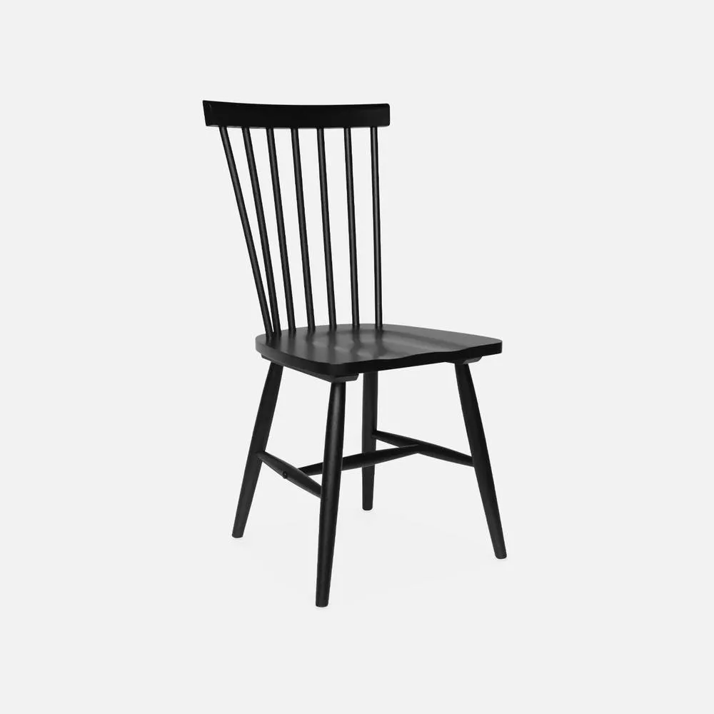 sweeek Pair Of Wooden Dining Chairs in Black 3