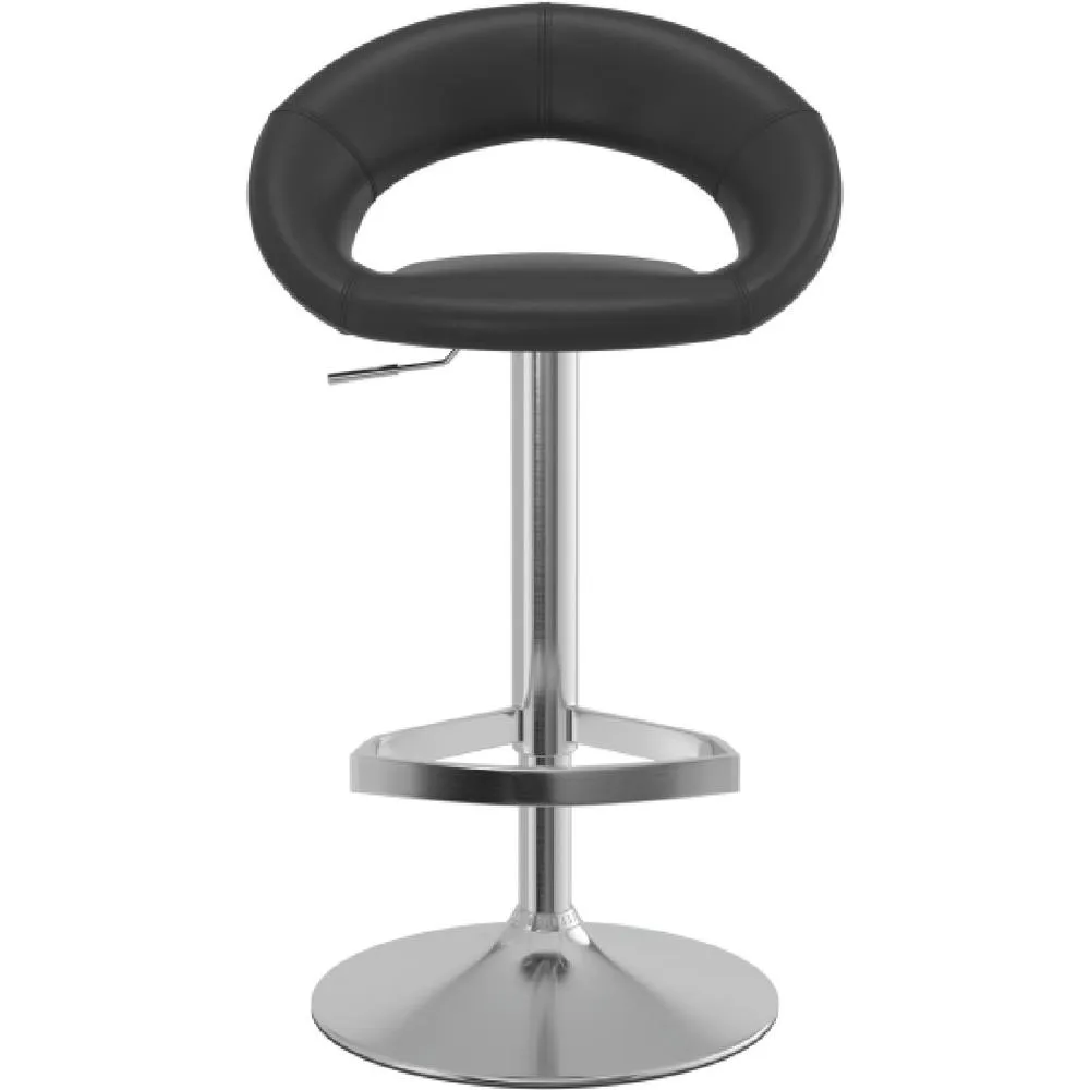 netfurniture Stylon Stylish Kitchen Bar Stool Brushed Moon Padded Seat in Black 2