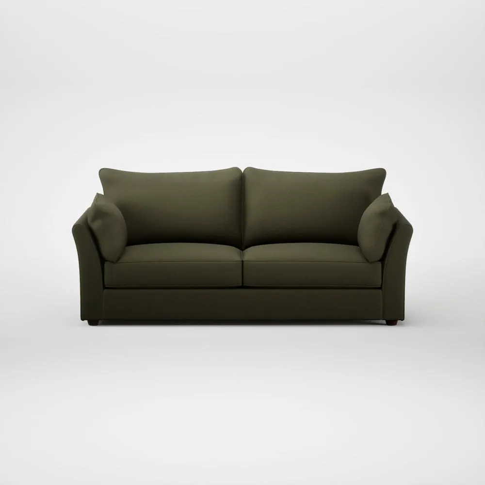 Heal's Tailor 4 Seater Sofa Smart Cotton Linen Myrtle Walnut Stained Feet 2