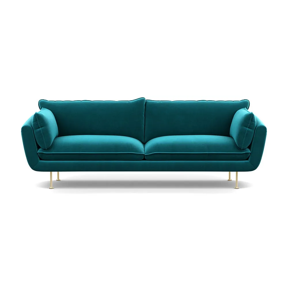 Heal's Allora 4 Seater Sofa Smart Velvet Petrol Brass Feet
