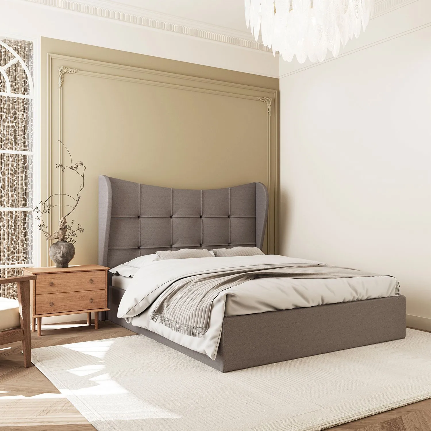 Seconique Verona 4'6" (Double) Ottoman Bed in Brown 2
