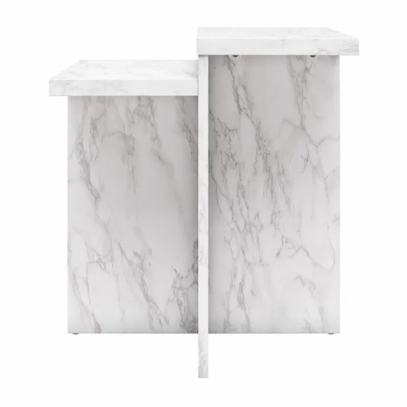 Brielle Side Table, Faux Marble 3