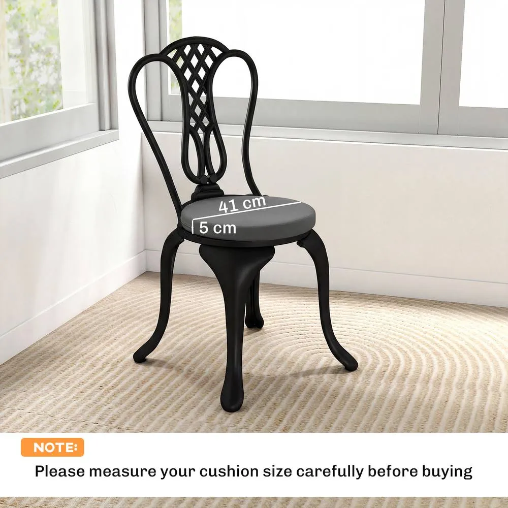 OUTSUNNY Bistro Chair Cushions, Chair Pads Set of 4 in Dark Grey 3