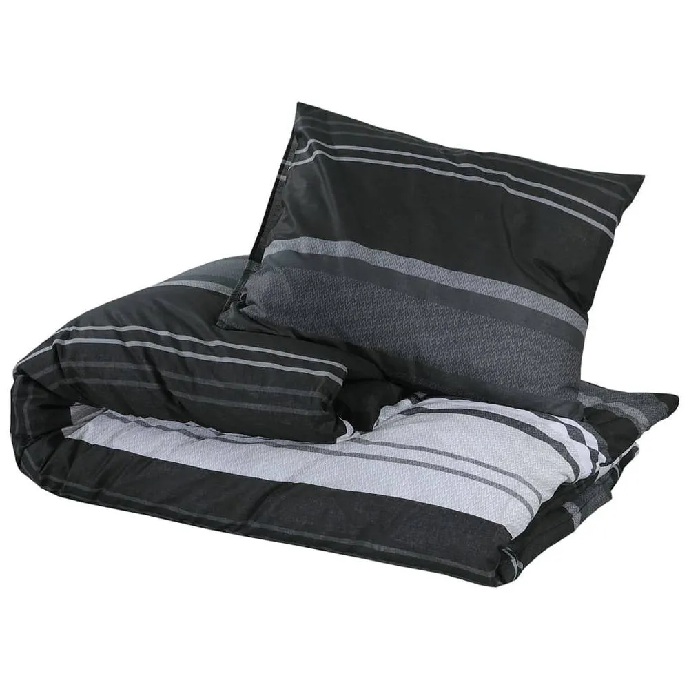 Berkfield Home Elegant Duvet Cover Set Black & White 260x220 cm Cotton