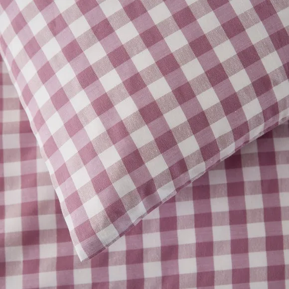 Portloe Woven Gingham 100% Cotton Duvet Cover & Pillowcase Set 4