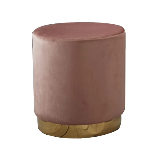 Lara Velvet Pouffe In Dusty Pink