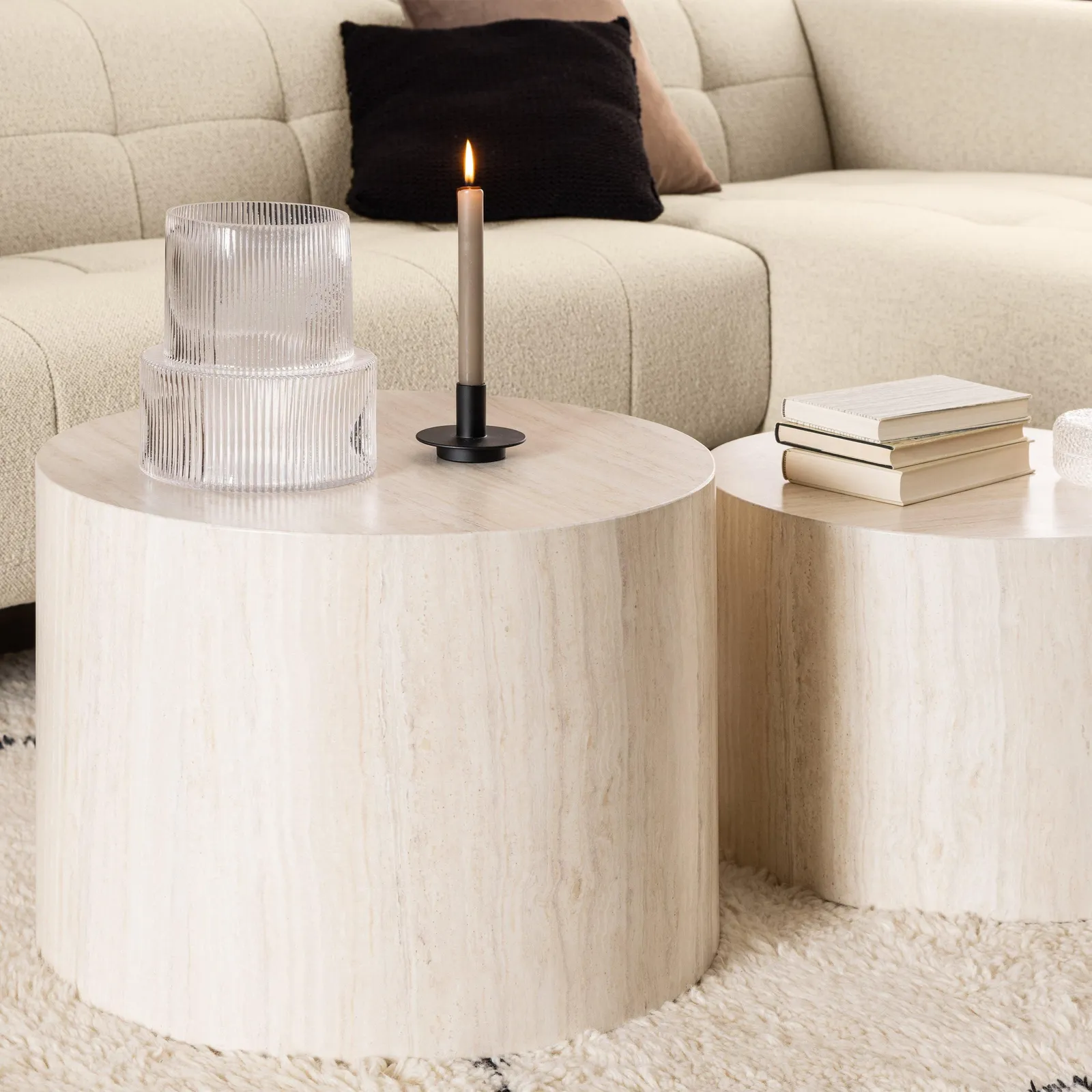 Furniture To Go Dice Coffee Table Set in Light Oak 4