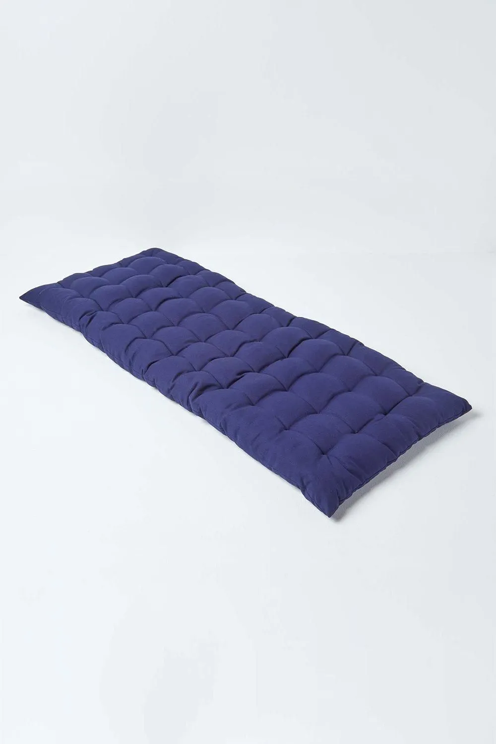 Homescapes Garden Bench Cushion Luxury 2 Seater Cotton Indoor Outdoor Pad, 108 x 42cm in Navy 1
