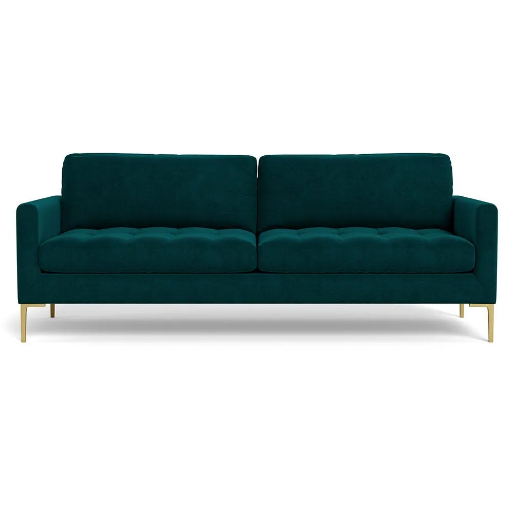 Heal's Eton 4 Seater Sofa Smart Luxe Velvet Ocean Brass Feet 1
