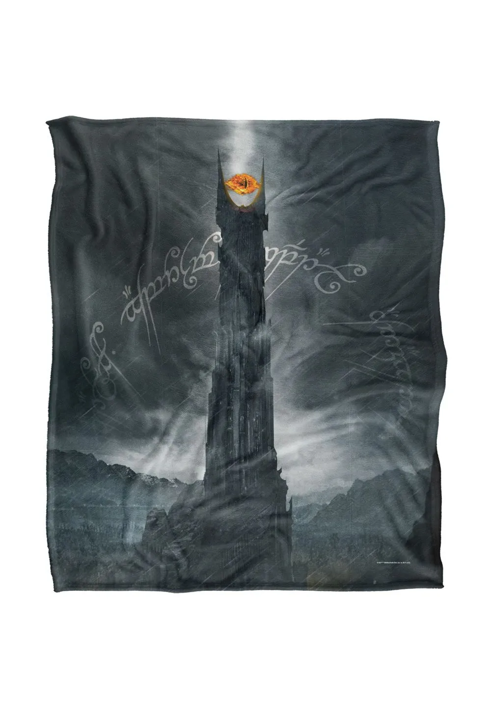 Lord of the Rings The Blanket, 152x127 cm Barad-Dur Dark Tower Silky Touch Super Soft Throw Blanket in White