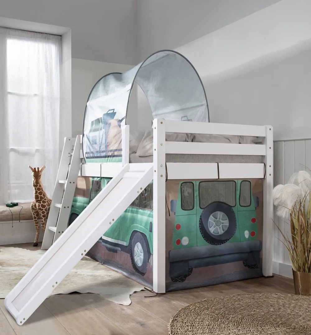 Nöa and Nani Moro Cabin Bed Midsleeper with Slide & Safari Package in White 3