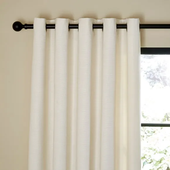 Two Tone Chenille Eyelet Curtains 1