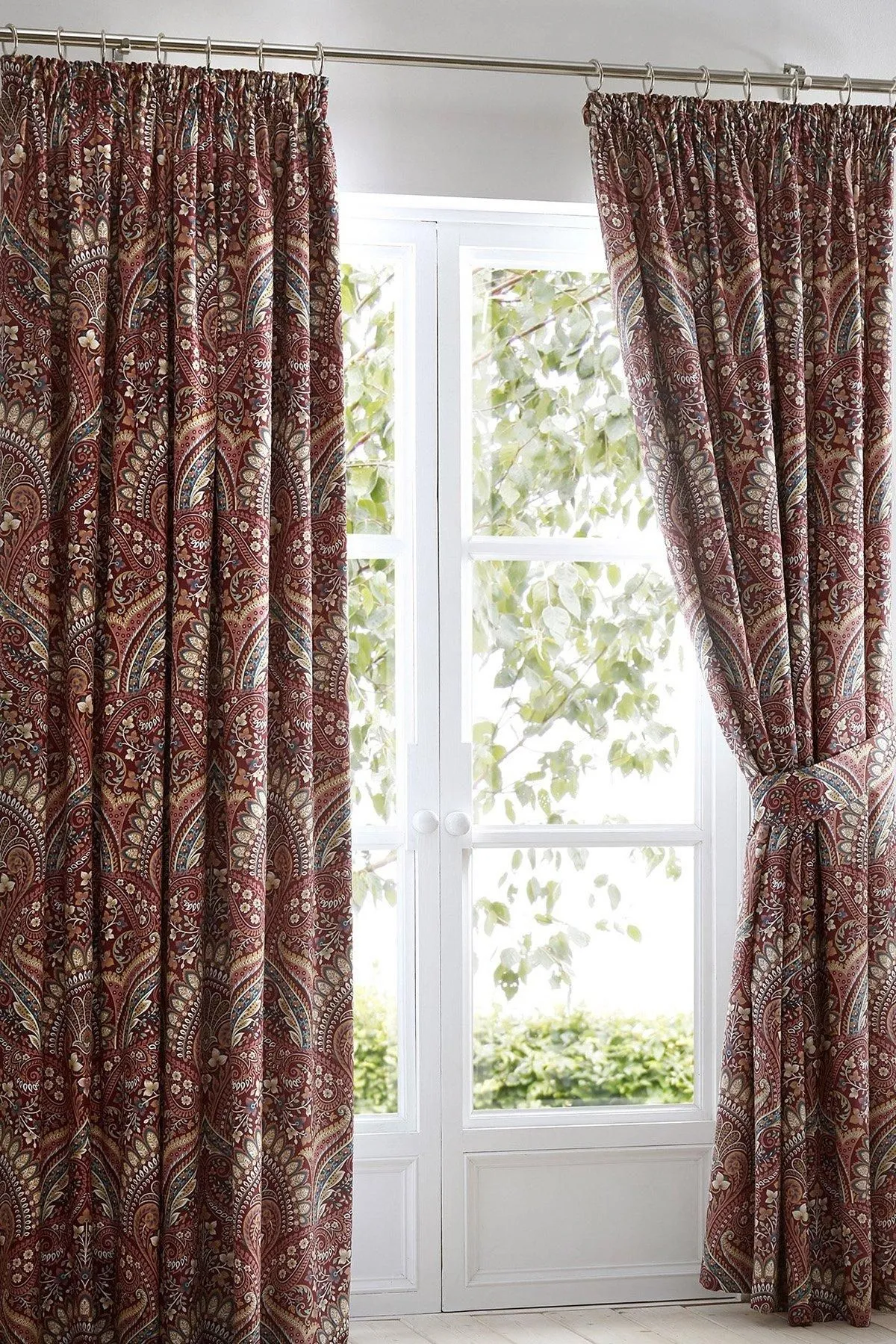 Dreams & Drapes 'Palais' Pair of Pencil Pleat Curtains With Tie-Backs