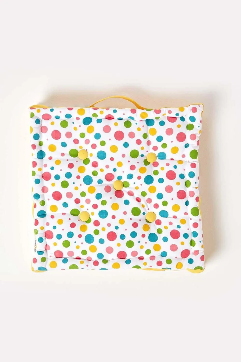 Homescapes Cotton Multi Coloured Polka Dot Floor Cushion 3