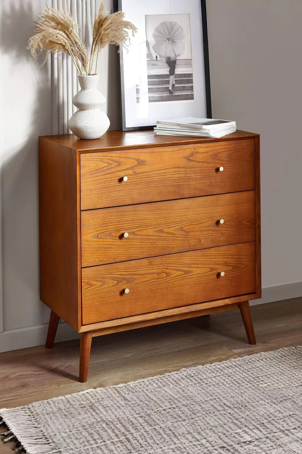 Julian Bowen Lowry 3 Drawer Chest in Brown