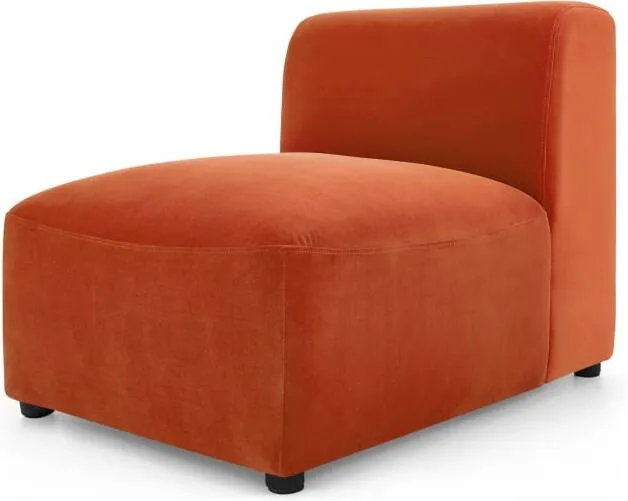 Juno Modular Single Seat, Flame Orange Velvet