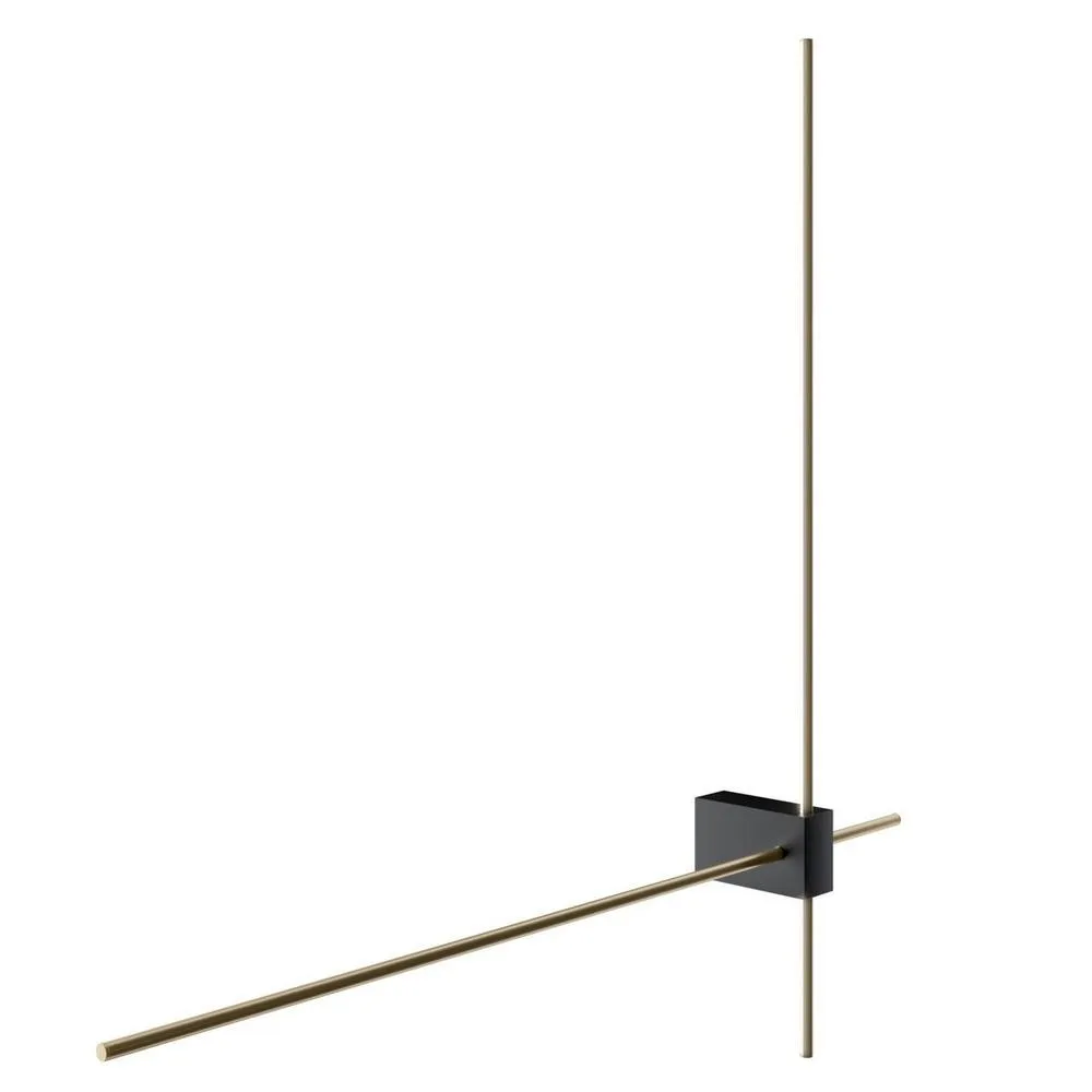 Netlighting Maytoni Pars Twin Integrated LED Wall Lamp Black Gold 3000K