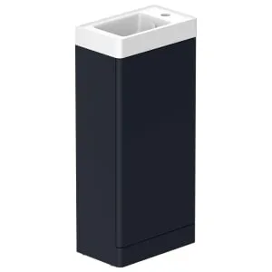 Nexa By VADO Veva Midnight Blue Freestanding Cloakroom Vanity Unit & Right Hand Mineral Cast Basin - 400mm