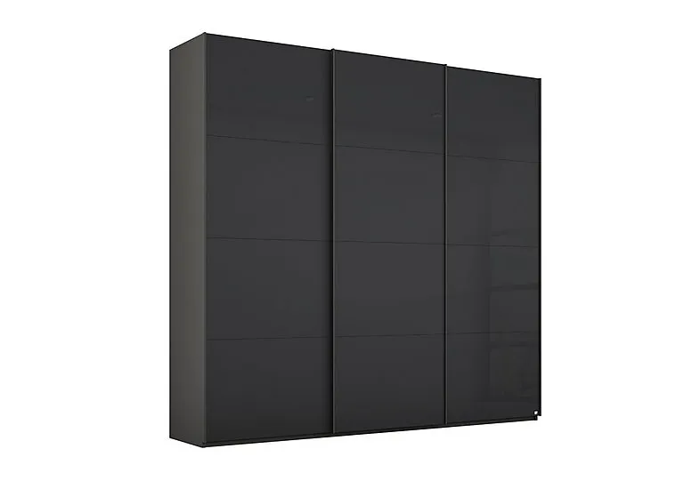 Formes Glass 3 Door Sliding Wardrobe - Graphite/Basalt Front