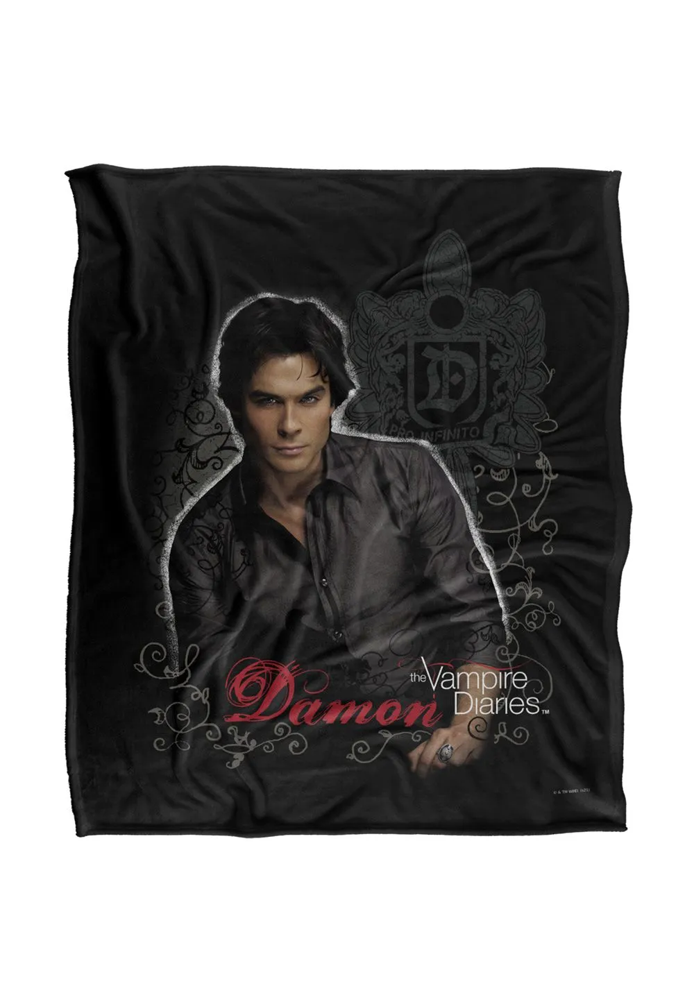 Warner Brothers Vampire Diaries Damon Silky Touch Super Soft Throw Blanket in White