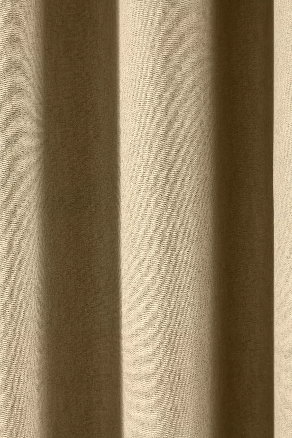 Fusion 'Cannes' 100% Cotton Black Out Plain Dyed Eyelet Curtains in Natural 3