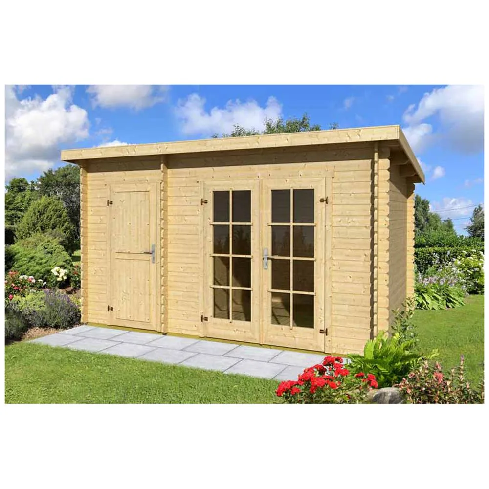 Lasita Maja Ltd Belmont 1-Log Cabin, Garden Room, Home Office - L420xW288.8xH222.3 cm in Light Tan