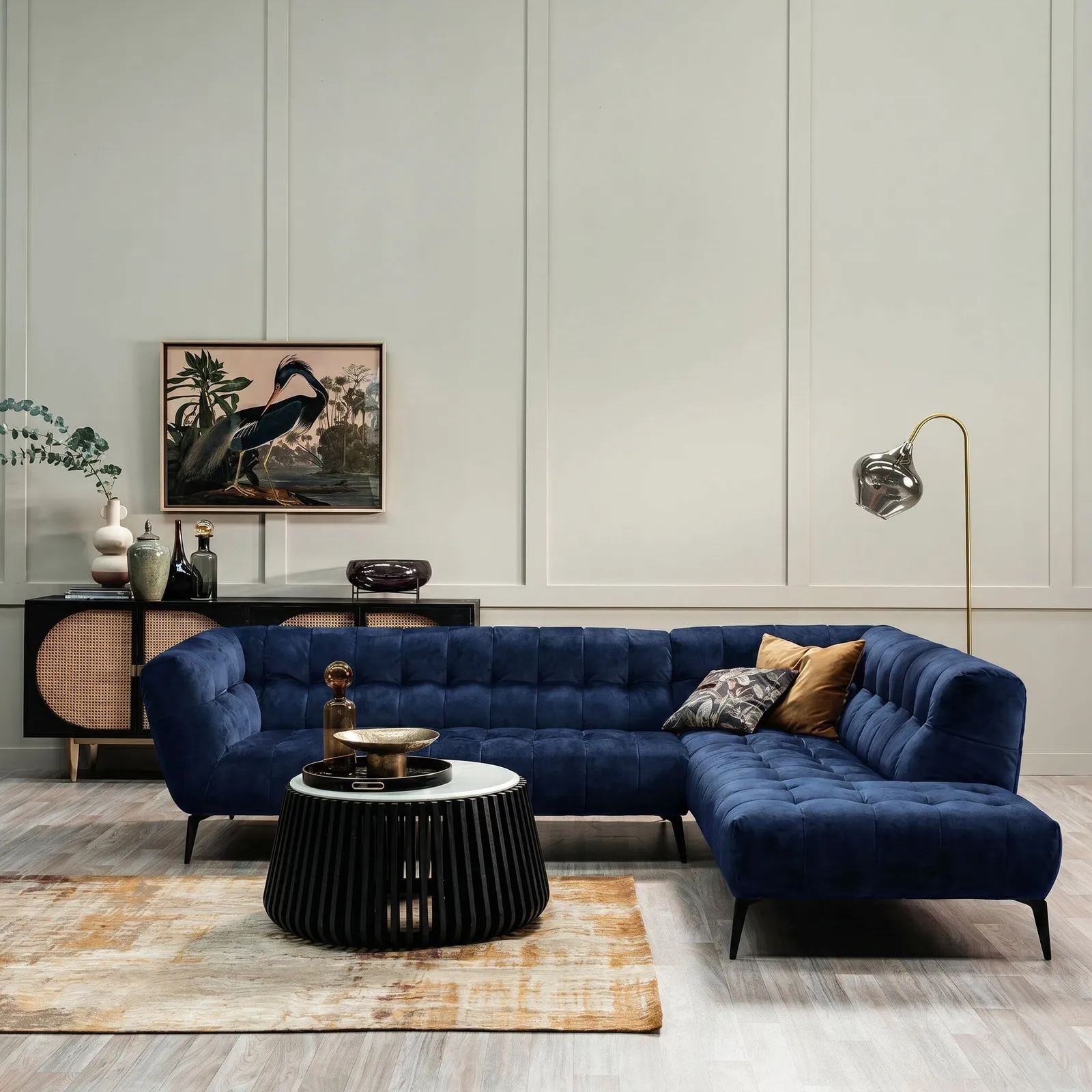 Azalea Corner Group Chaise Right Sofa, Navy | Barker & Stonehouse 2