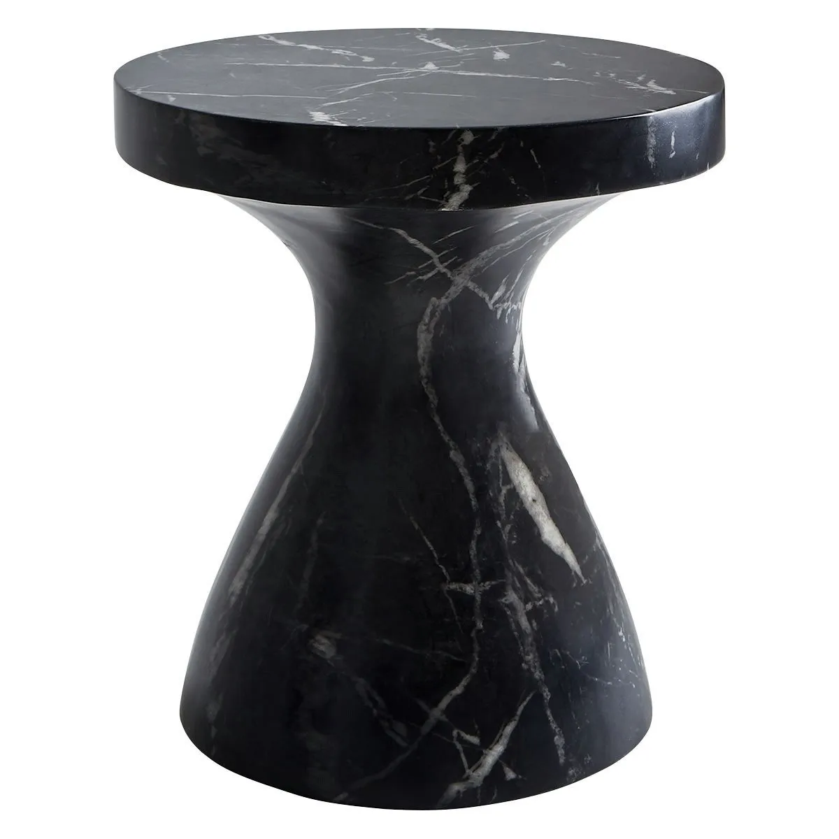 Habitat Tokki Black Marbled Cement Side Table